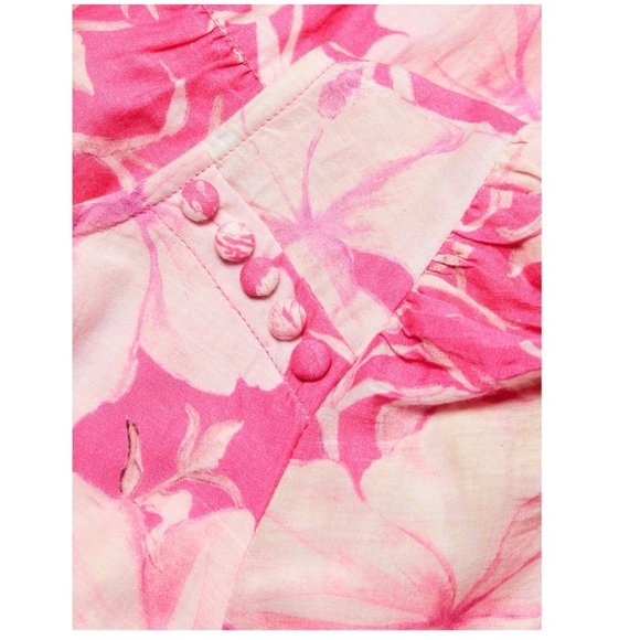 LoveShackFancy Teyana Floral Cotton-Silk Minidress pink fuschia size 8 - Picture 10 of 10